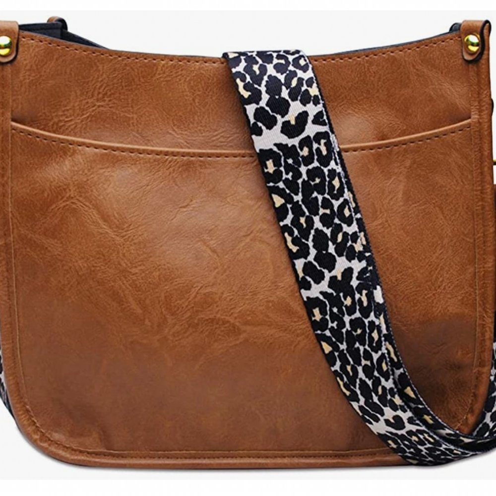 NWOT TAN VEGAN CROSSBODY GOLD HARDWARE